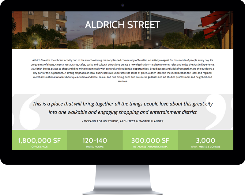 Aldrich Street website mockup photo